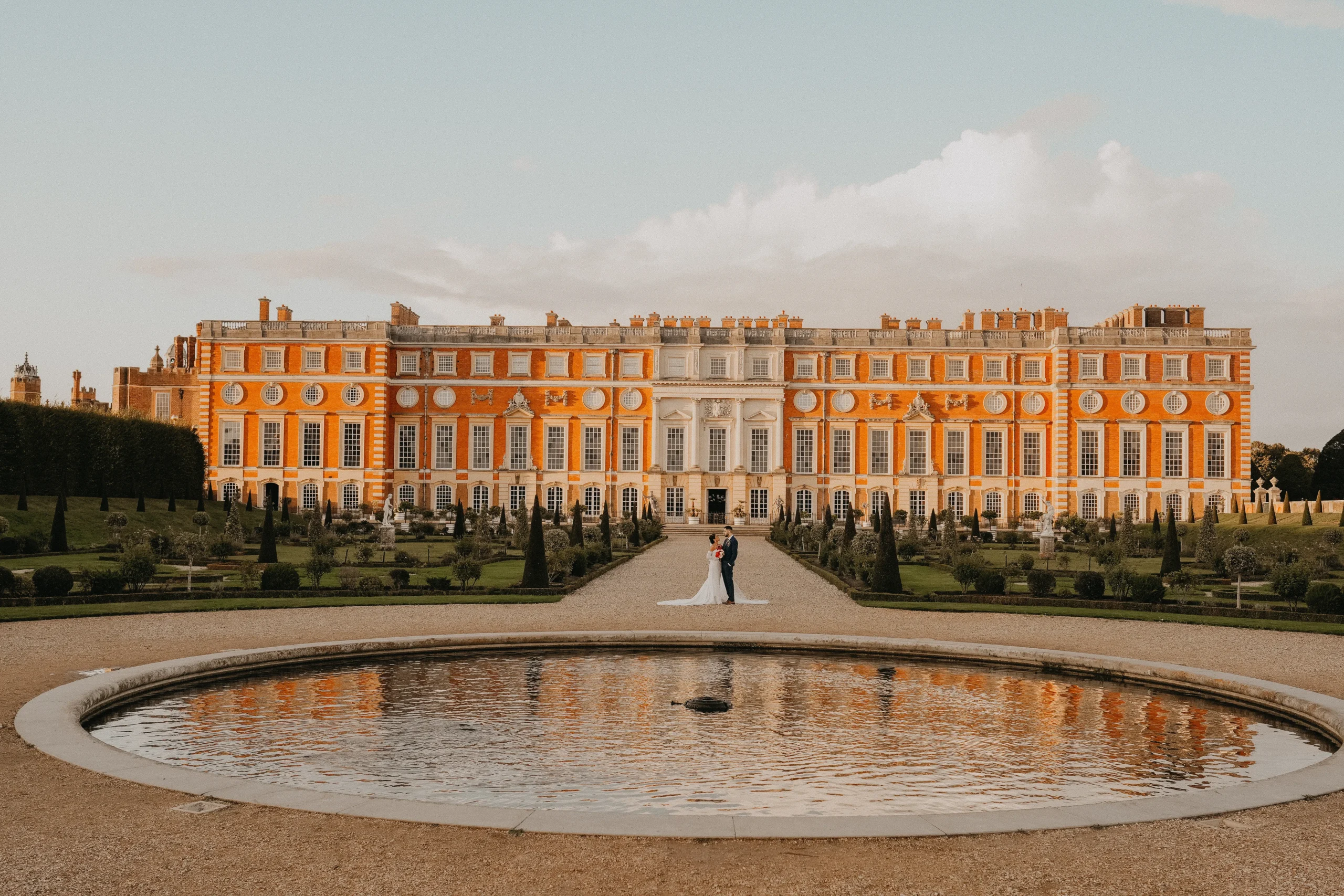 Luxury wedding couple shoot at a palace venue by a wedding photographer in London