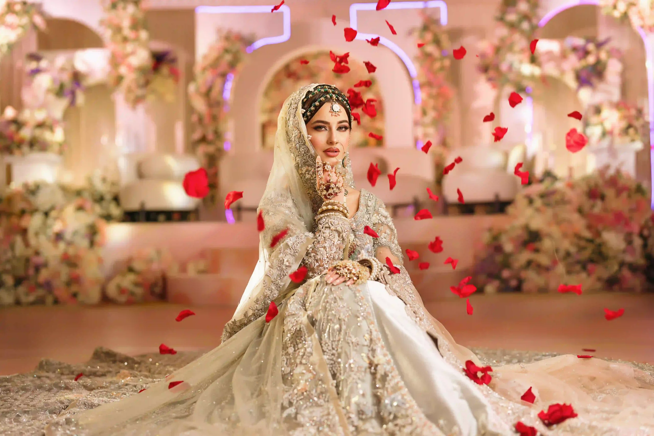 Bride celebrating her muslim wedding in london